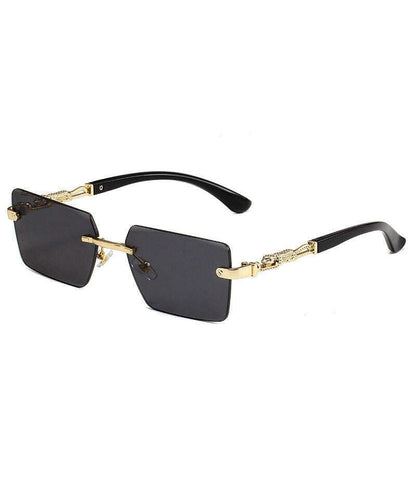 Boho Black Metal Alloy Patchwork Sunglasses