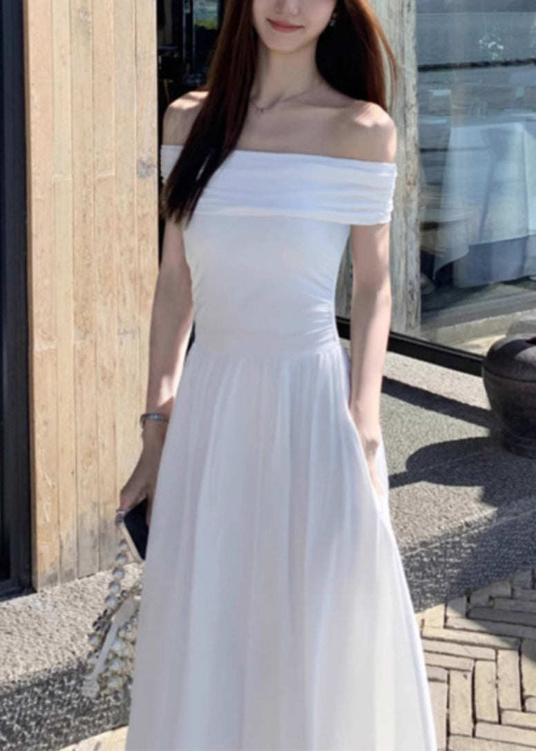 Casual Black Cold Shoulder Silm Fit Cotton Strapless Dress Summer
