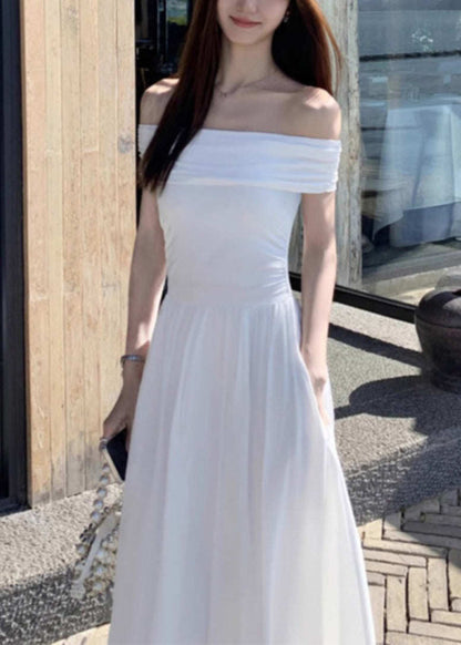 Casual Black Cold Shoulder Silm Fit Cotton Strapless Dress Summer
