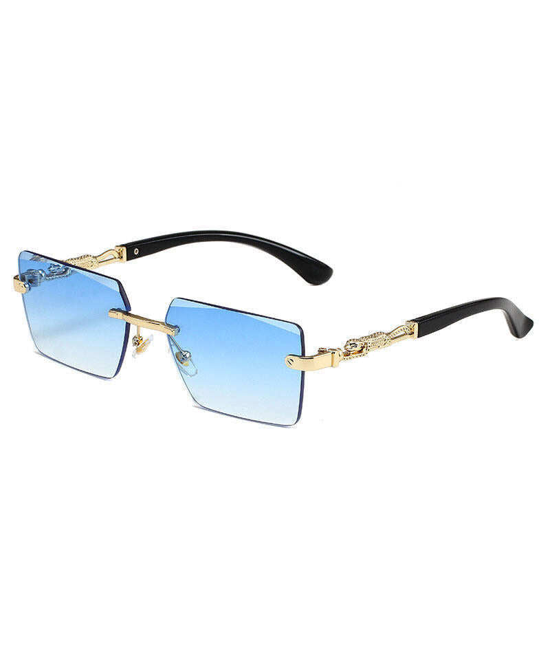Boho Black Metal Alloy Patchwork Sunglasses
